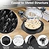 Chicken Shredder Large Chicken Breast Shredder Tool Twist with Brush&Fork, Visible Meat Shredder Machine, Strong Anti-Slip Strip, Ergonomic Handle, BPA Free, Suitable for Pork Beef Chicken