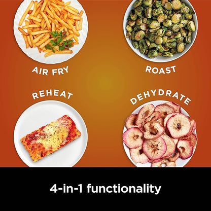 Ninja | Air Fryer | 4-in-1 Pro Air Fry, Roast, Reheat, Dehydrate | 5QT Capacity fits up to 4lbs of French Fries | 400F Max Temp | Nonstick Basket & Crisper Plate | 120V | Grey | AF141